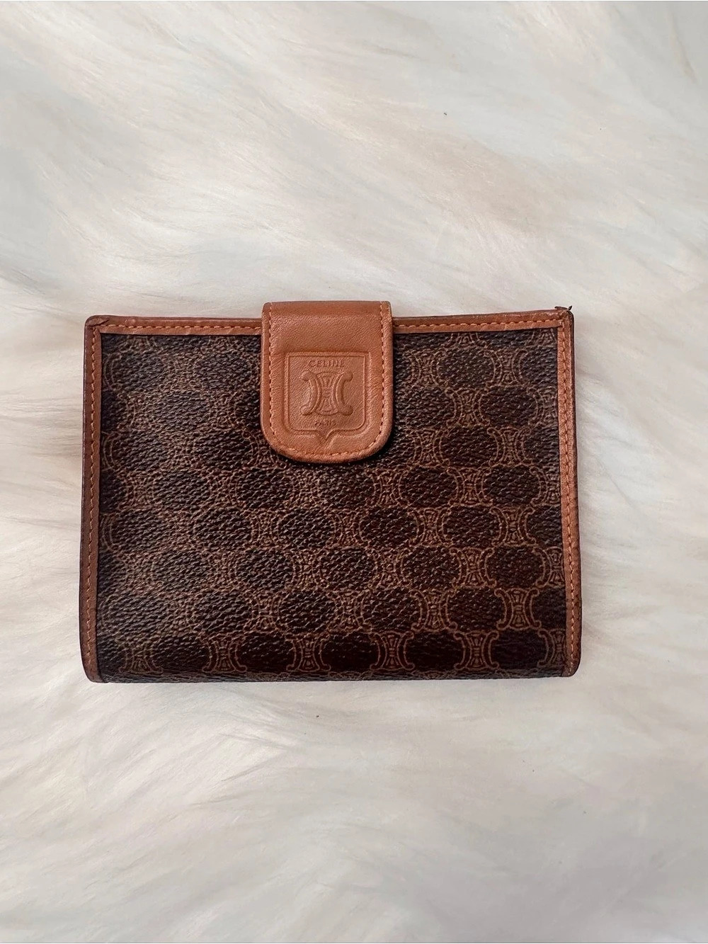 Celine Macadam Bifold Clasp Wallet Brown